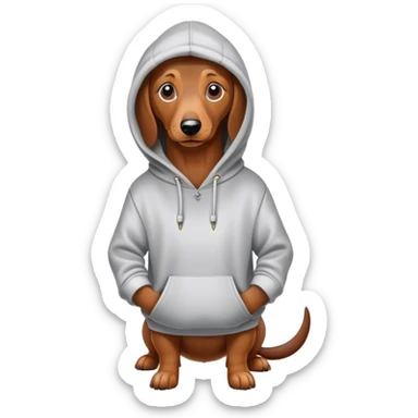 Sausage dog with a hoodie sticker