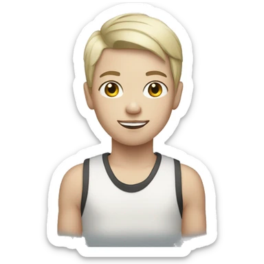 teenager with white skin and short hair playing drums sticker