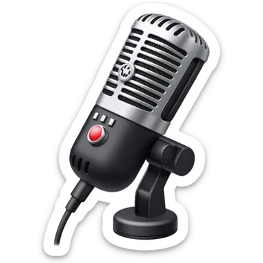 a microphone with a mute indicator sticker