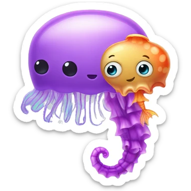 Jellyfish with a seahorse  sticker