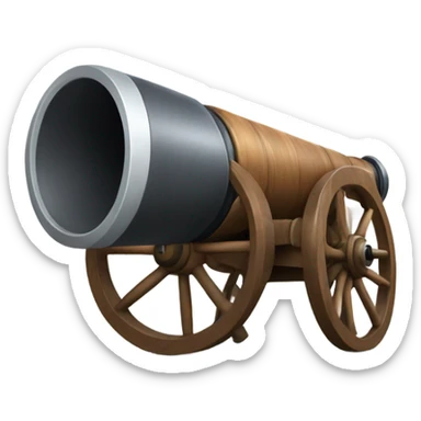 Cannon shooting a soccer ball sticker