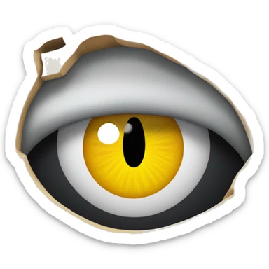 an eye that is looking through a hole that made by puting the index finger on the thumb sticker