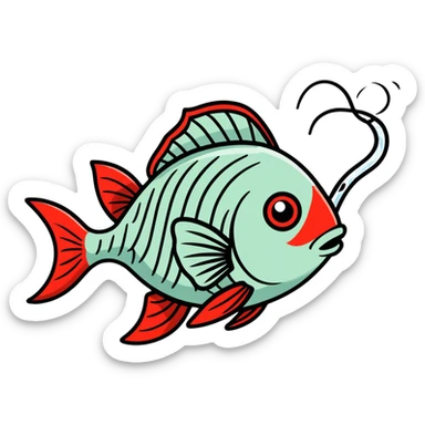 Stoned fish smoking a blunt with their fins sticker