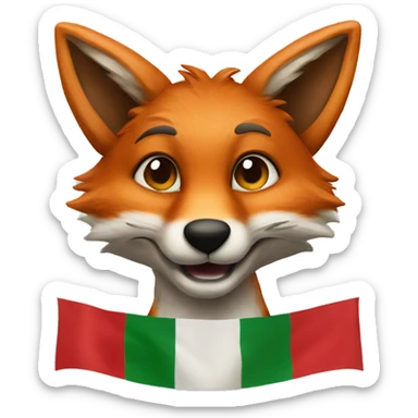 Fox wearing Italy flag sticker