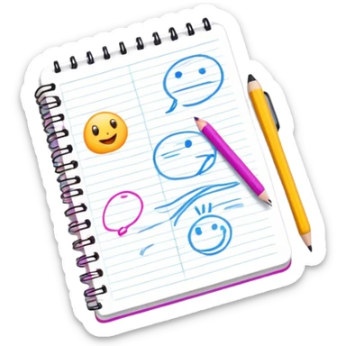 a notebook with lots of sketches sticker