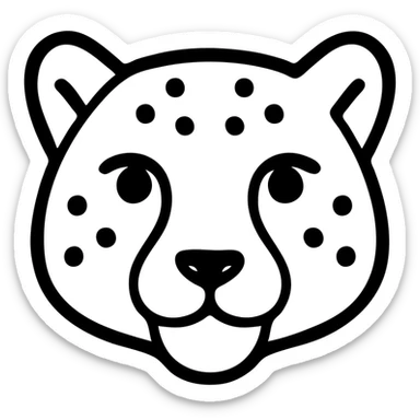 snow leopard emoji, minimalistic style, simple shapes, soft colors sticker