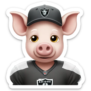 Pig with Raiders shirt sticker