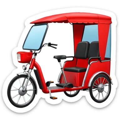 generate an ios genmoji of an e rickshaw red sticker