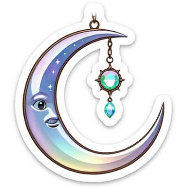 Hanging crystal crescent moon car mirror suncatcher hanger sticker