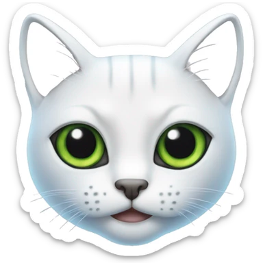 Gato blanco un ojo azul y el otro verde  sticker