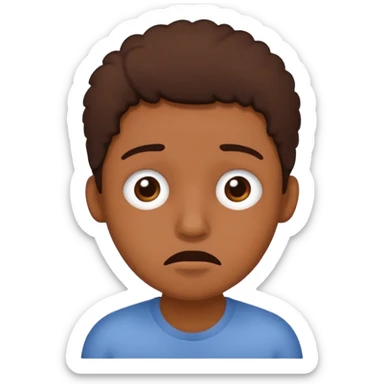 personita cansada o mareada, estilo doodle cute, persona de color  sticker