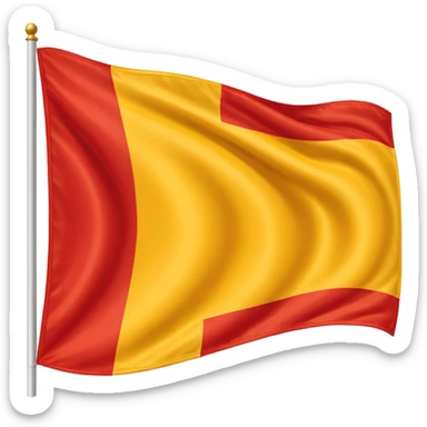 Red, white, and golden yellow horizontally sequenced tricolour flag sticker