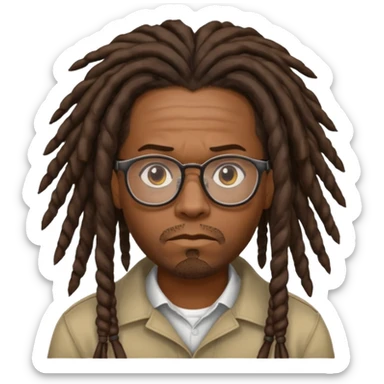 A dread head African American thug head only with glasses  sticker
