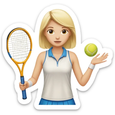 blonde woman playing tennis sticker