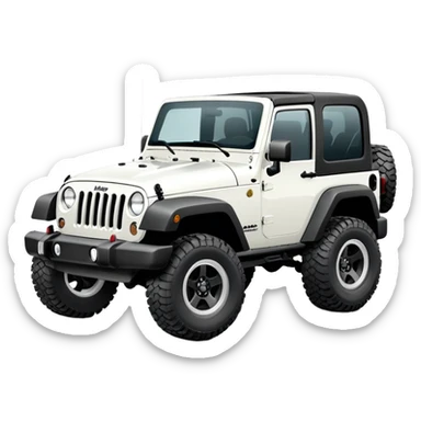 White jeep wrangler  sticker