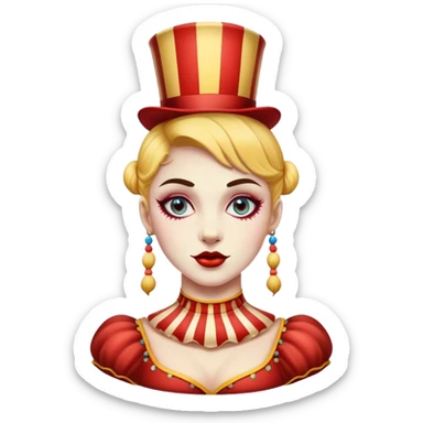 Vintage circus acrobat sticker