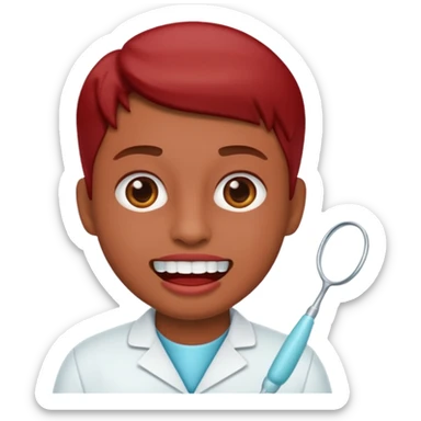 quiero que me hagas emojis de dentista rojos sticker