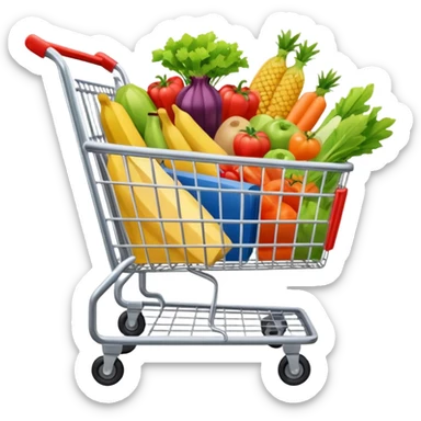 create me an image for a vertical in my super app, Grocery sticker