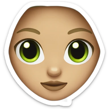 cat woman with green eyes long hair sticker