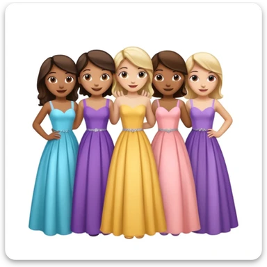 girls in a prom sticker