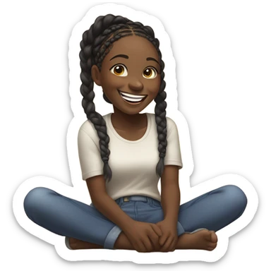 a black girl rolling on the floor laughing sticker