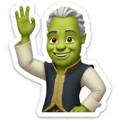 Lord farquad highfiving shrek sticker