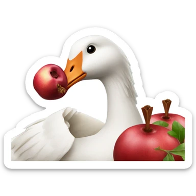 Goose eating pomegranate sticker