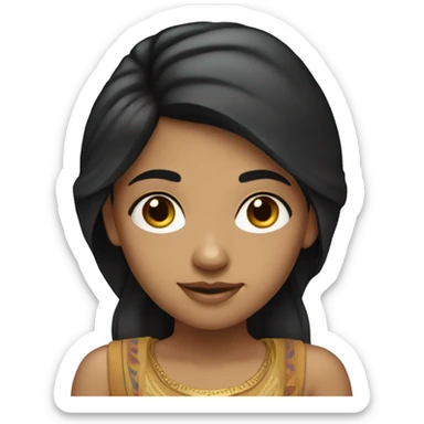 Light skinned indian girl, with black hair sticker