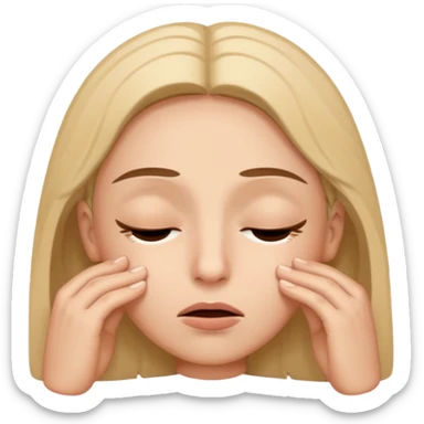 raising both eyebrows in incomprehension  closing eyes and a slight smile sticker