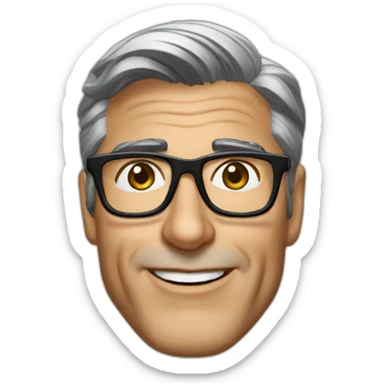 George clooney innovation consultant wearing glasses sticker