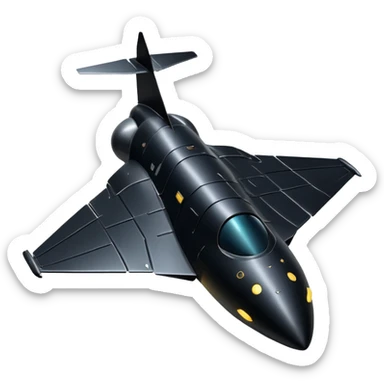 black knight satellite, simple and expressive, floating in space sticker