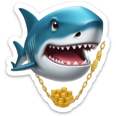 Un tiburón y un colgante de oro sticker