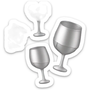 tinfoil with wrinkles folded as a wine glass sticker