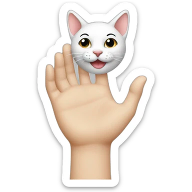 A hand caress a happy cat head sticker