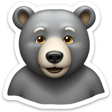 realistic-happy-grey-bear-with-head-in-the-form-of-hearts sticker