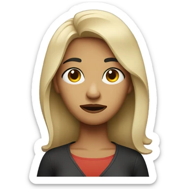 female musician with worried expression sticker