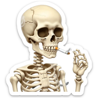 skeleton smoking a joint sticker