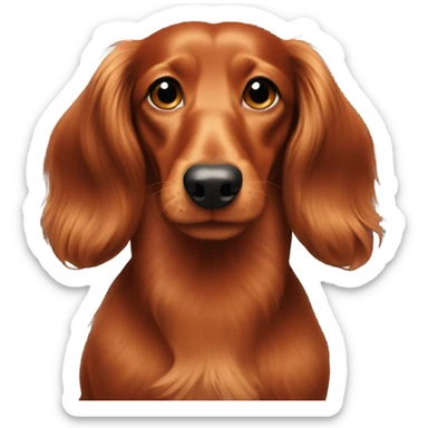 Long hair dachshund red sticker