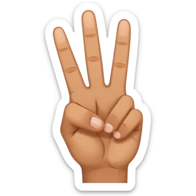 Peace sign with the thumb also sticking out sticker