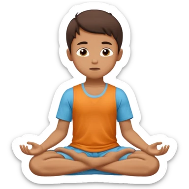 Yoga pause : Boy Breathing 3d Icon with color of D0B8FF
 sticker