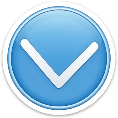 White checkmark with blue circle rounded sticker