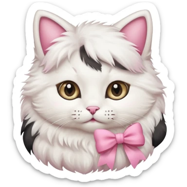 A cute cat with a pink bow sticker