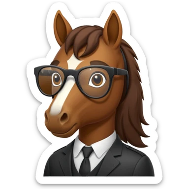 secret agent horse, wearing wayfarers sticker