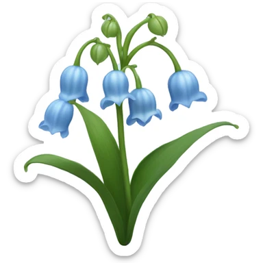 Pastel blue lily of the valley sticker