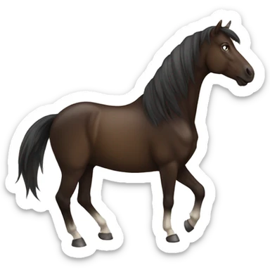 Dark brown horse with star  sticker