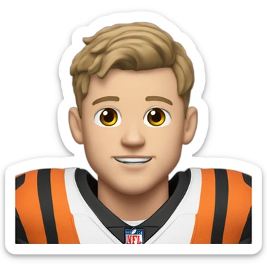 joe burrow as a cincinnati bengal sticker