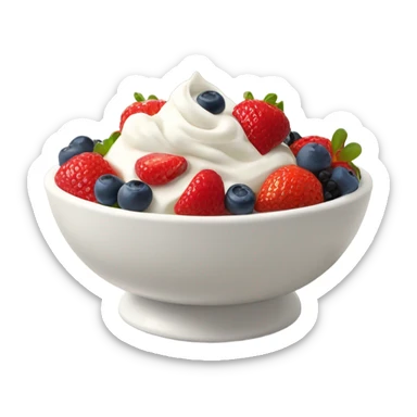 Yogurt bowl with berries in it  sticker