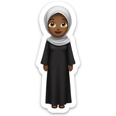 Brown skin girl with a black hijab sticker