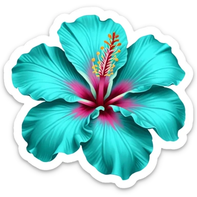 turquoise hibiscus flower 🌺 sticker
