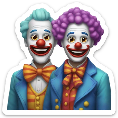 Two clowns  sticker